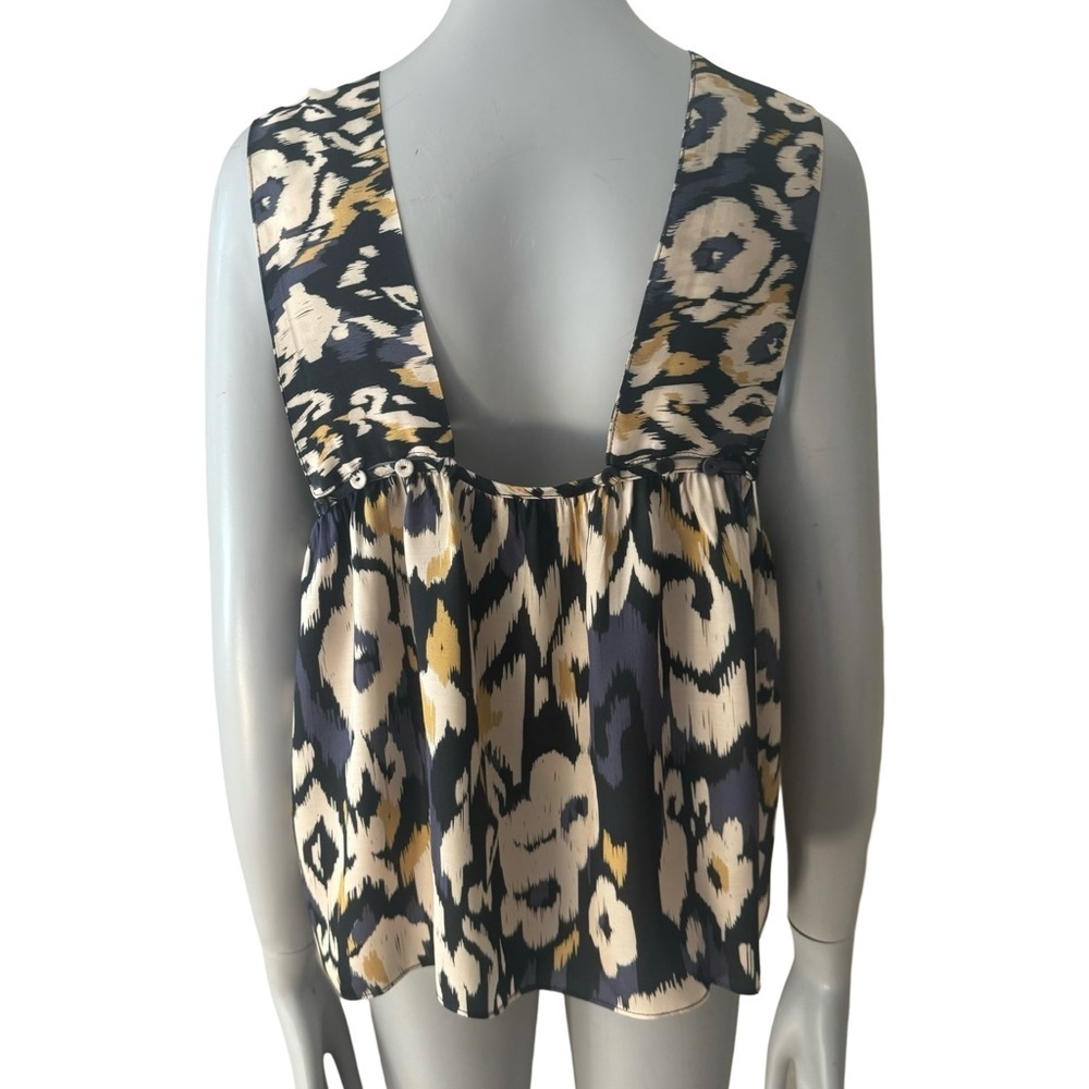 ESPECIA Ikat Tribal Print Sleeveless Top Silky Viscose Size Small - Picture 9 of 15